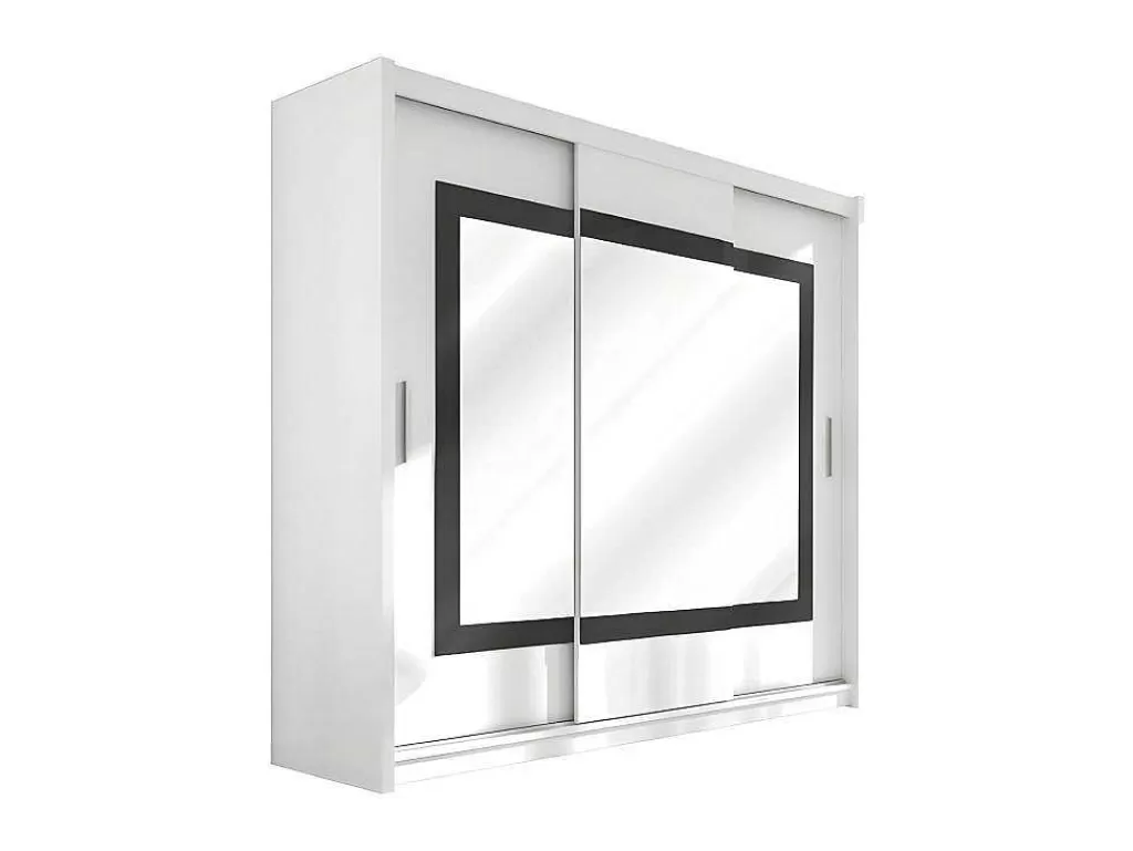 Armário E Roupeiro*Vente-unique Roupeiro 3 Portas Corredicas Com Espelho De C250 Cm Cor Branco - Autlan