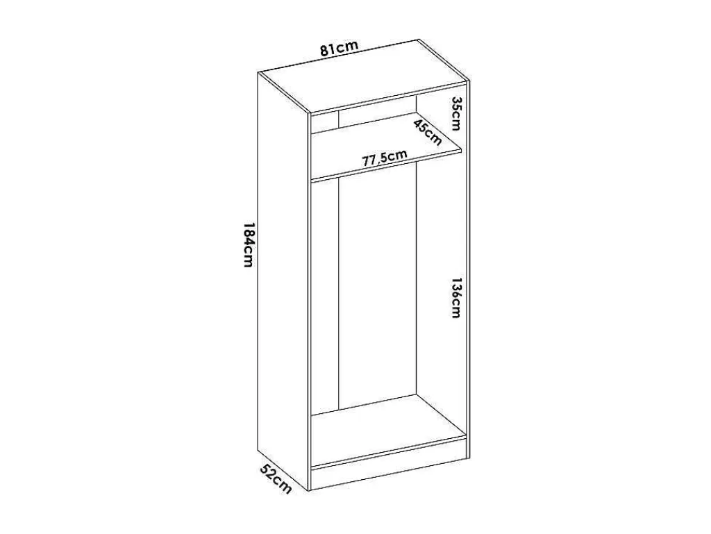 Armário E Roupeiro*Vente-unique Roupeiro 5 Portas E 3 Gavetas C202 Cm Branco - Listowel