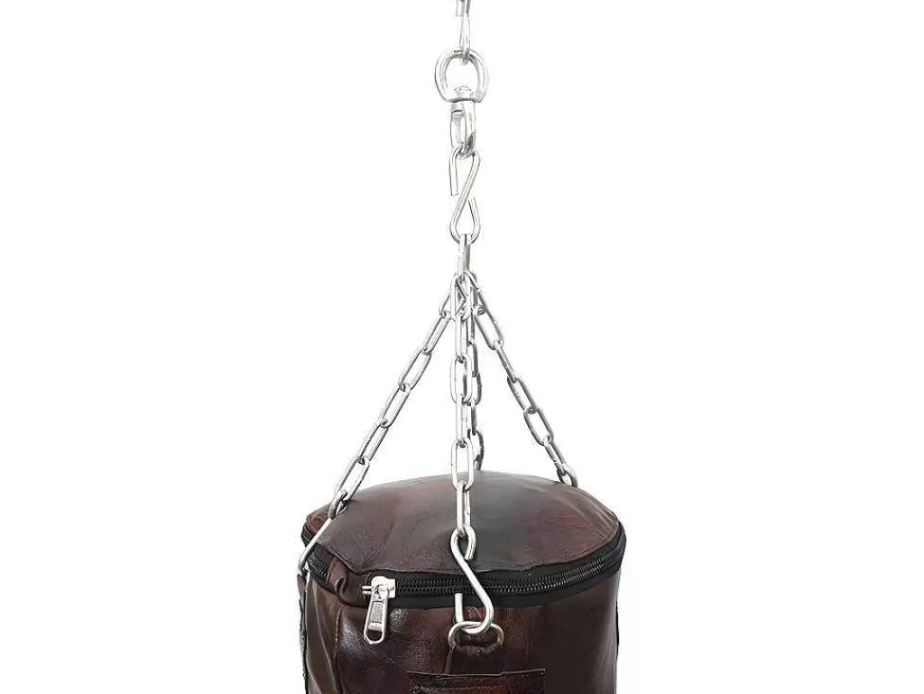 Estátua*OZAIA Saco De Boxe Pequeno Vintage Em Pele Tyson - A. 76 Cm - Castanho