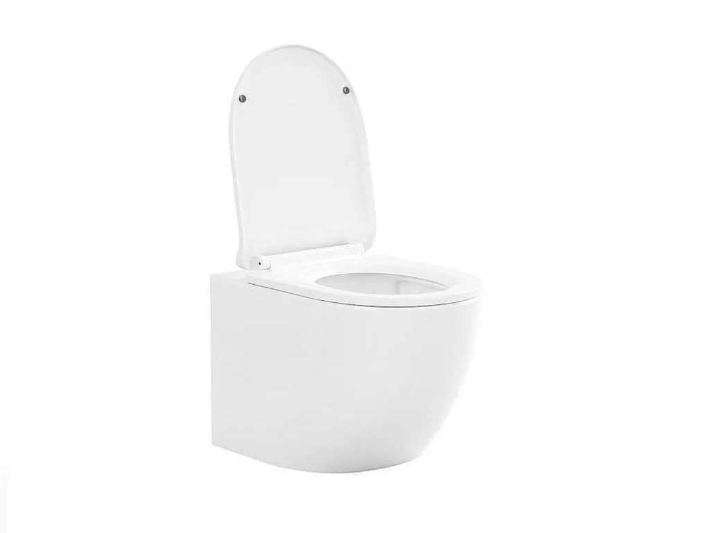 Sanita Suspensa*Vente-unique Sanita Suspensa Branco Brilhante Com Estrutura De Suporte E Placa De Descarga - Javoine