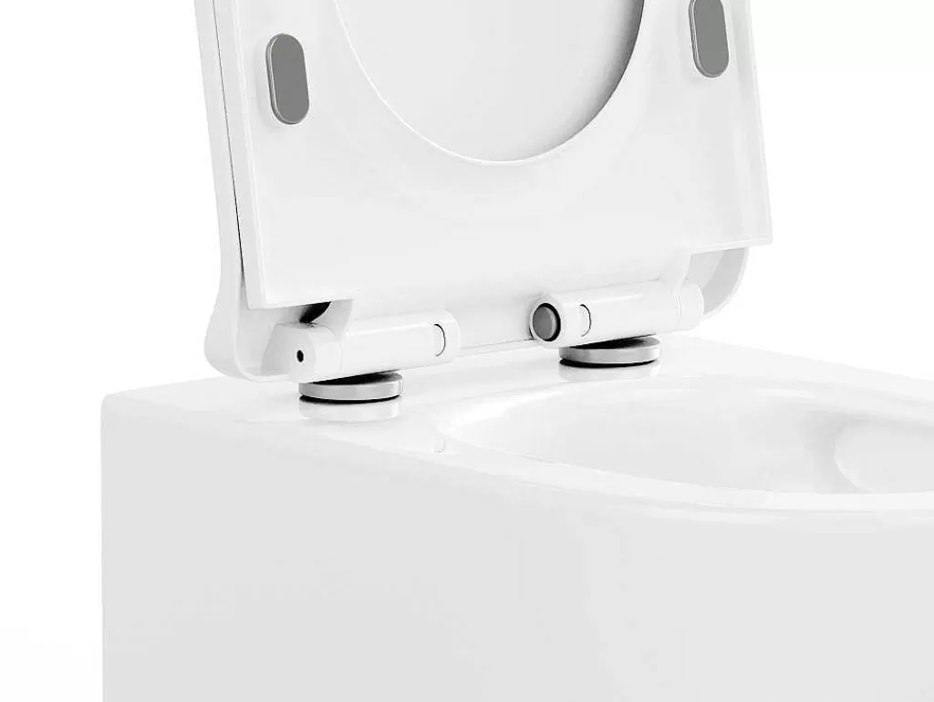 Sanita Suspensa*Vente-unique Sanita Suspensa Branco Brilhante Com Estrutura De Suporte E Placa De Descarga - Javoine