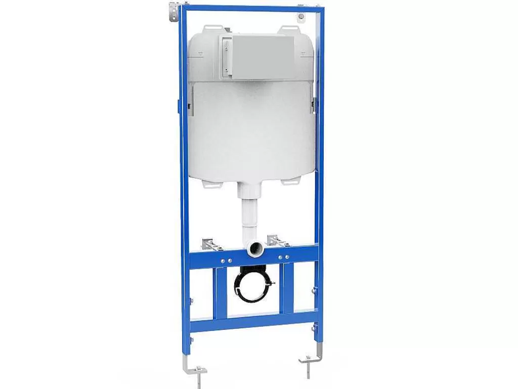 Sanita Suspensa*Vente-unique Sanita Suspensa Branco Brilhante Com Estrutura De Suporte E Placa De Descarga - Javoine