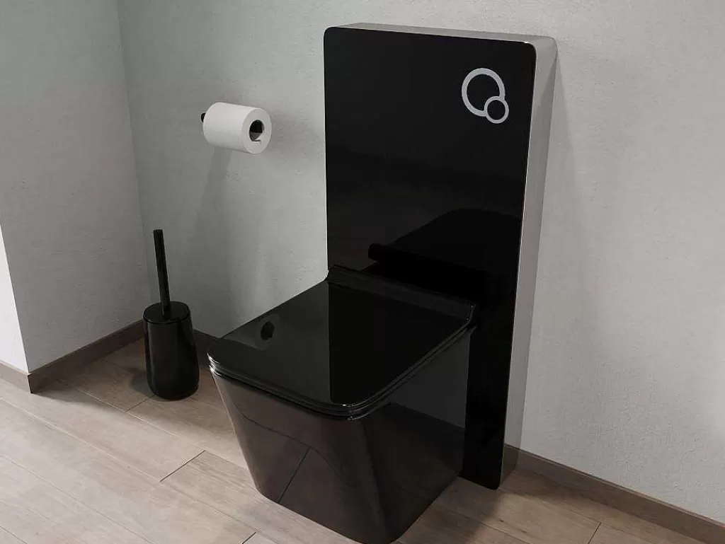 Sanita Suspensa*Vente-unique Sanita Suspensa Em Ceramica Preto Brilhante Com Estrutura De Suporte Decorativo - Clemona