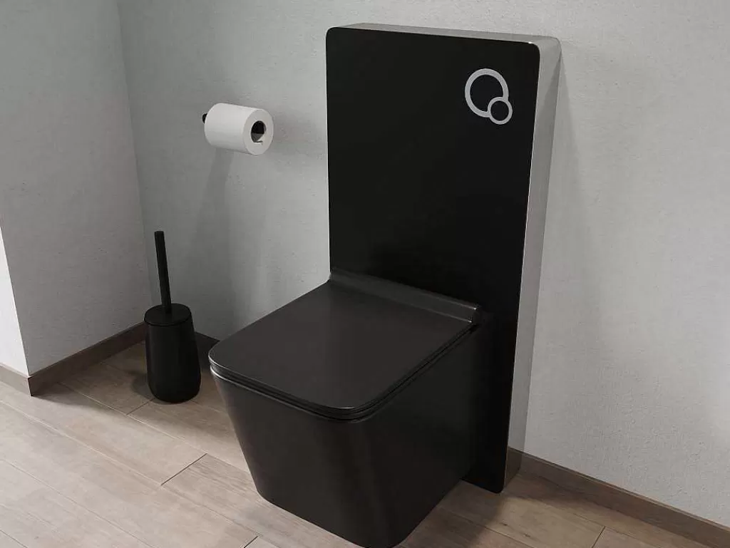 Sanita Suspensa*Vente-unique Sanita Suspensa Em Ceramica Preto Mate Com Estrutura De Suporte Decorativo - Clemona