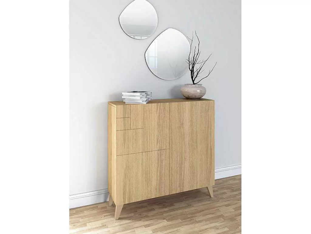 Sapateira*Herdasa Sapateiro/Móvel Organização - H87Cm X L90Cm X P27Cm Chene Dore Bergen