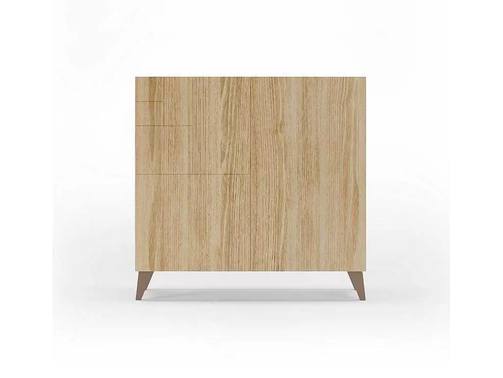 Sapateira*Herdasa Sapateiro/Móvel Organização - H87Cm X L90Cm X P27Cm Chene Dore Pernas Moca Bergen
