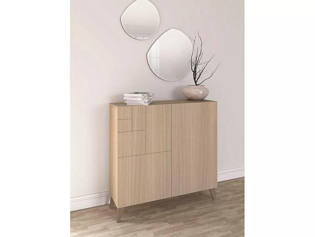 Sapateira*Herdasa Sapateiro/Móvel Organização - H87Cm X L90Cm X P27Cm Nogueira Clara Pernas Moca - Bergen