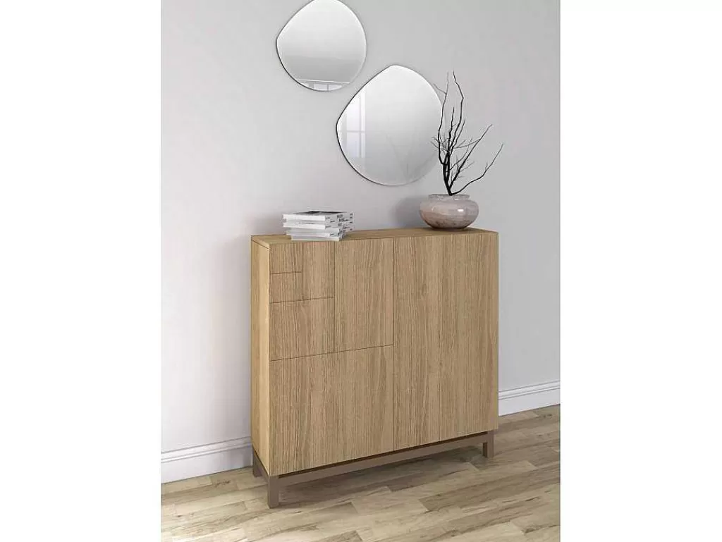 Sapateira*Herdasa Sapateiro/Móvel Organização - H90Cm X L90Cm X P27Cm Carvalho Dourado Pernas Moca - Copenhague