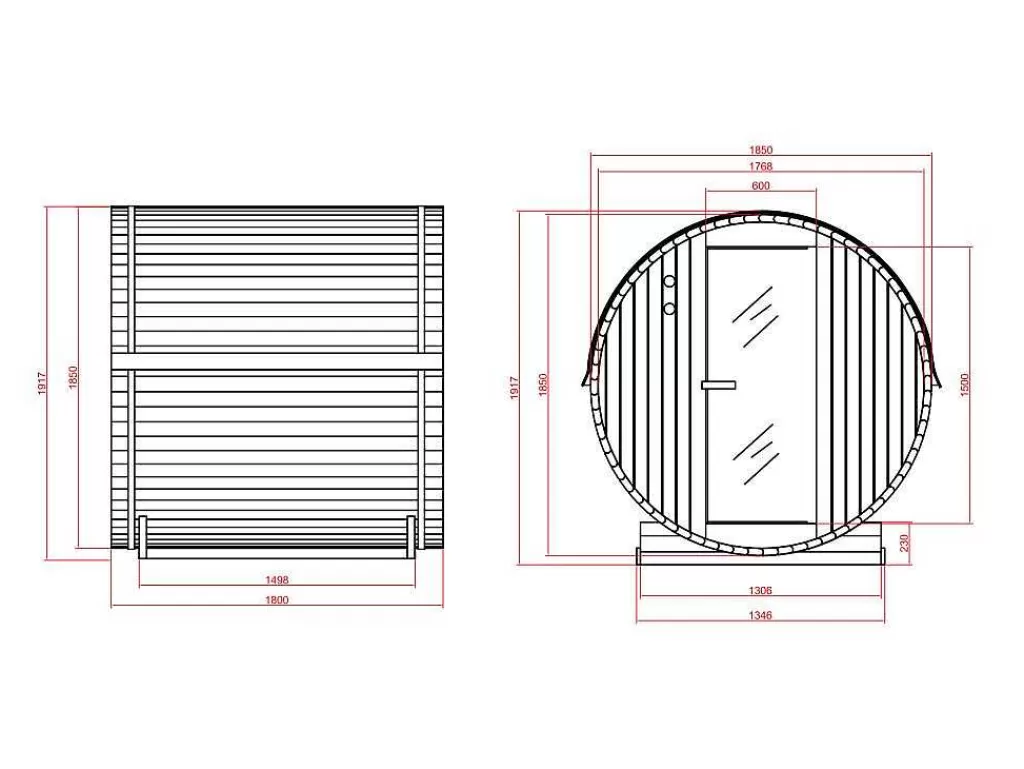 Sauna De Exterior*VOGUE SAUNA Sauna De Exterior 4 Lugares C185 X L180 X A190 Cm - Isokyro