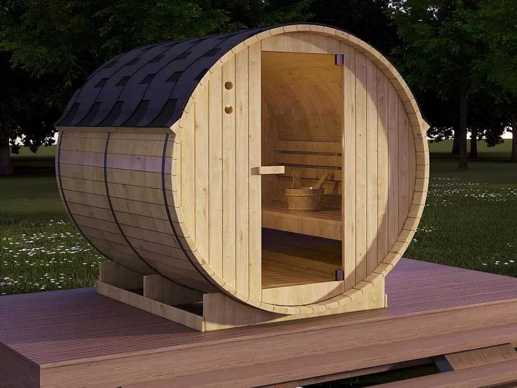 Sauna De Exterior*VOGUE SAUNA Sauna De Exterior 6 Lugares Com Salamandra De 8 Kw C185 X L220 X A190 Cm - Isokyro