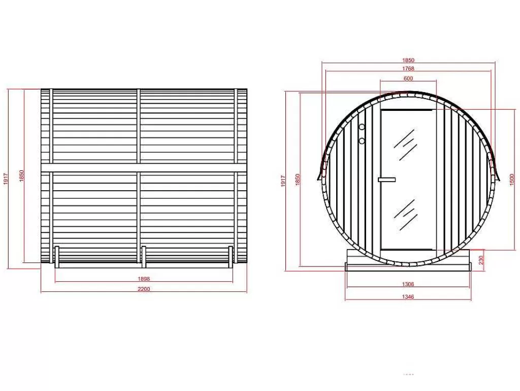 Sauna De Exterior*VOGUE SAUNA Sauna De Exterior De 6 Lugares C185 X L220 X A190 Cm - Isokyro