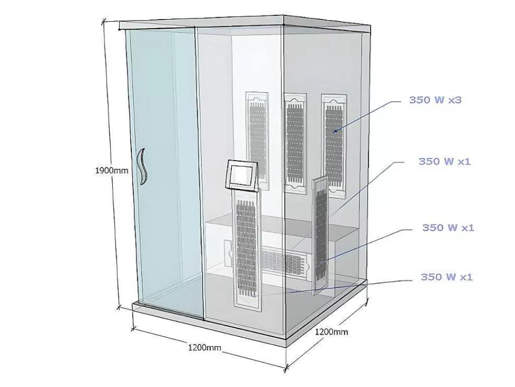 Sauna Infravermelhos*VOGUE SAUNA Sauna De Infravermelhos 2 Lugares C120 X L120 X A190 Cm 2100 W - Narvik