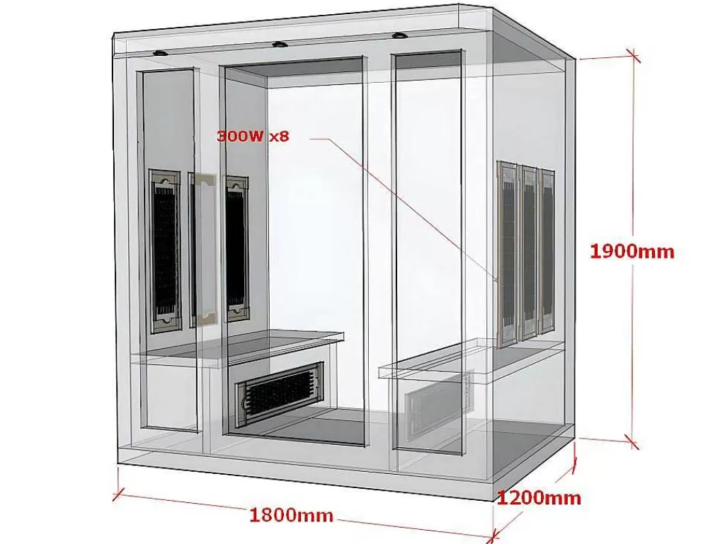 Sauna Infravermelhos*VOGUE SAUNA Sauna De Infravermelhos 4/5 Lugares Gama Prestige Stockholm Ii - C180*P120*A190 Cm
