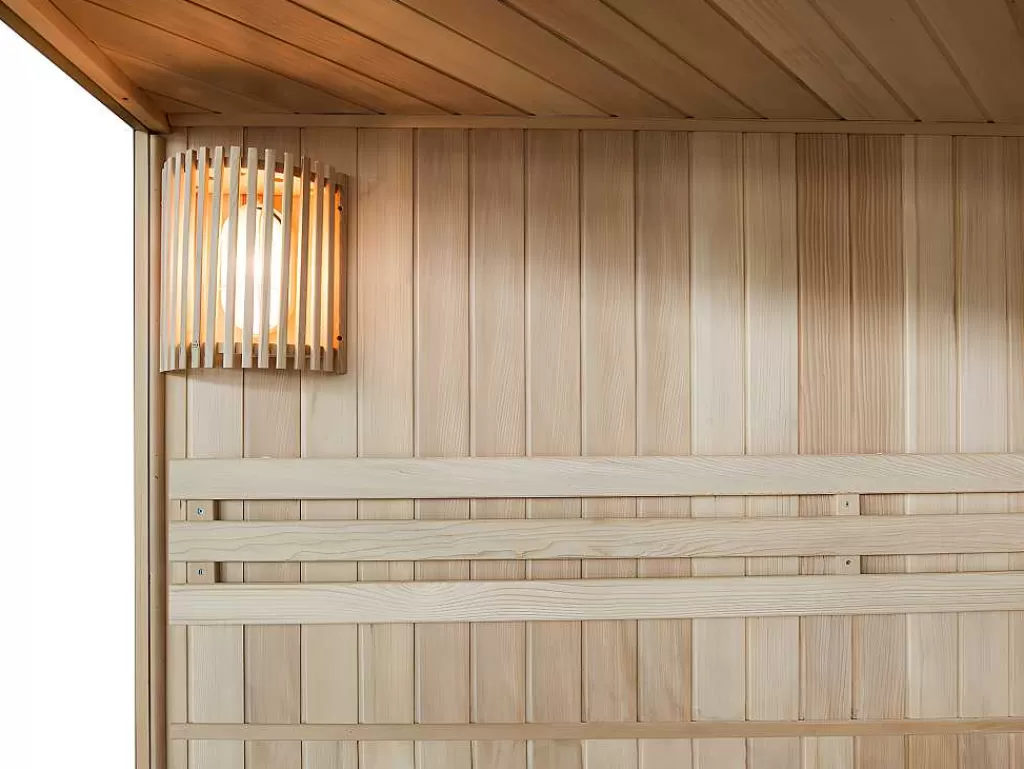 Sauna Clássica*VOGUE SAUNA Sauna Tradicional Finlandesa De Canto 4/5 Lugares De Vidro Gama Prestige Imatra - C220*L220*A210 Cm