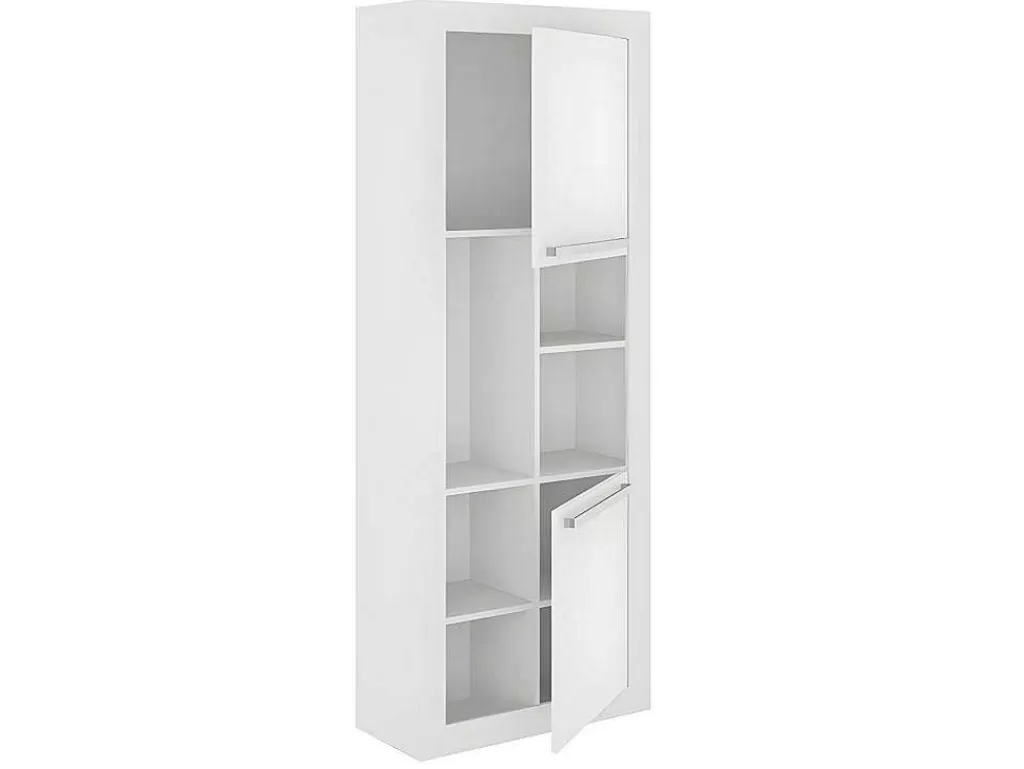 Secretária*Vente-unique Secretária De Canto Com 2 Gavetas E 2 Portas Cor Branco - Evan