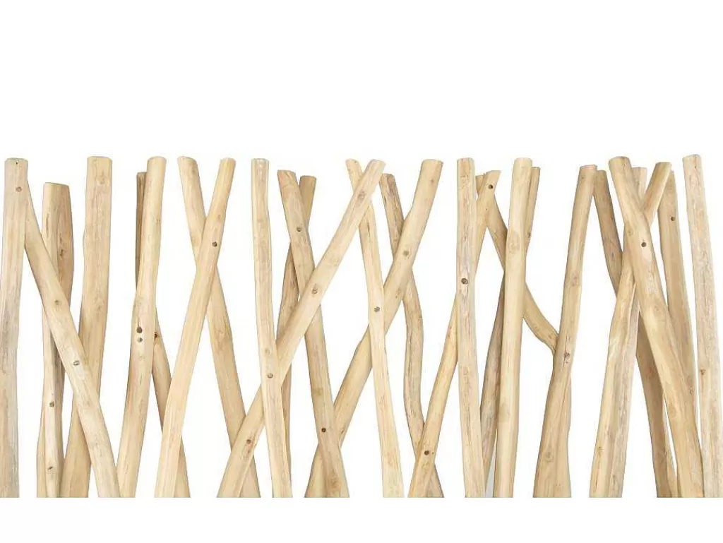 Biombo*OZAIA Separador De Divisao Em Madeira De Teca De C. 100 X L. 25 X A. 180 Cm Cor Natural - Gayana