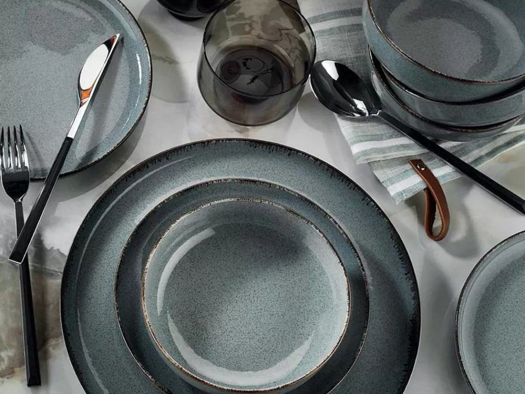 Louça E Utensílios De Cozinha*OZAIA Servico De Louça Em Porcelana 18 Pecas Azul - Sancha