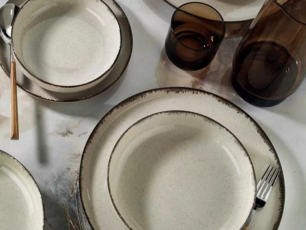 Louça E Utensílios De Cozinha*OZAIA Servico De Louça Em Porcelana 18 Pecas Creme - Sancha