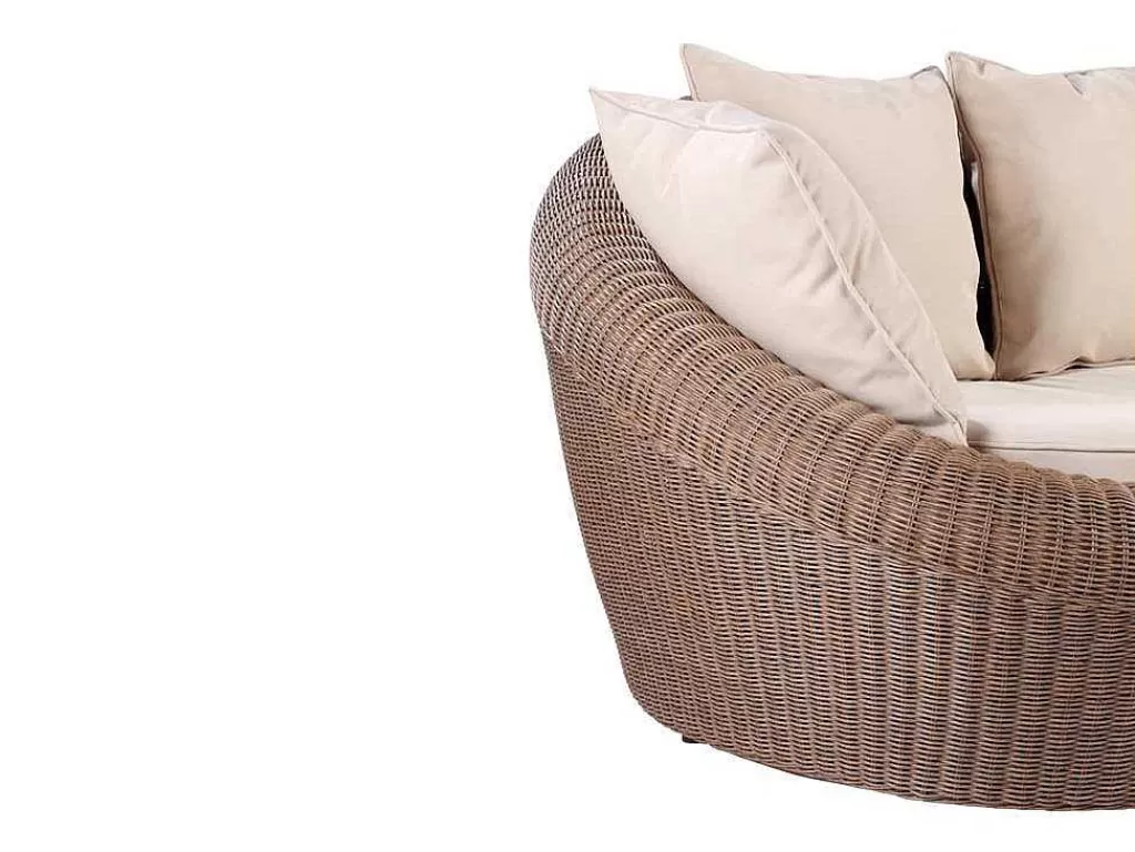 Conjunto Relax De Jardim*MYLIA Sofá 3 Lugares De Jardim Em Resina Entrancada Caramelo - Whiteheaven