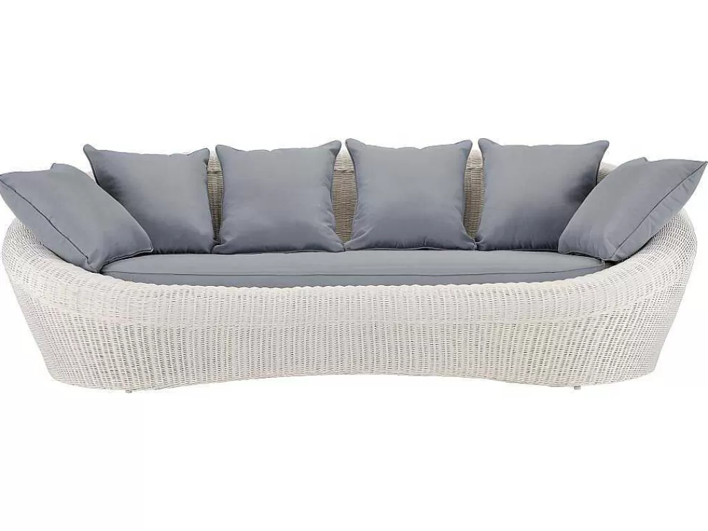 Conjunto Relax De Jardim*MYLIA Sofá 3 Lugares De Jardim Em Resina Entrancada Cru - Whiteheaven