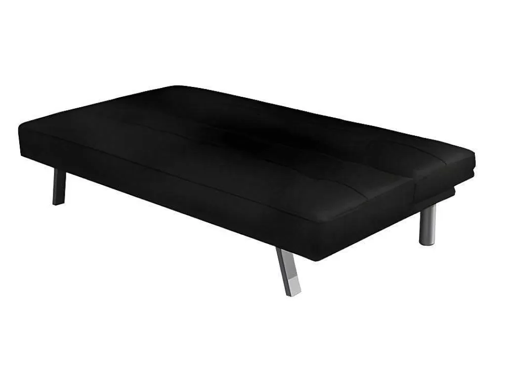 Sofá Cama Clic-Clac E Dobravel*Saldosystocks Sofá Cama 2 Lugares Em Veludo Ainhoa Clic Clac 175X74Cm Preto