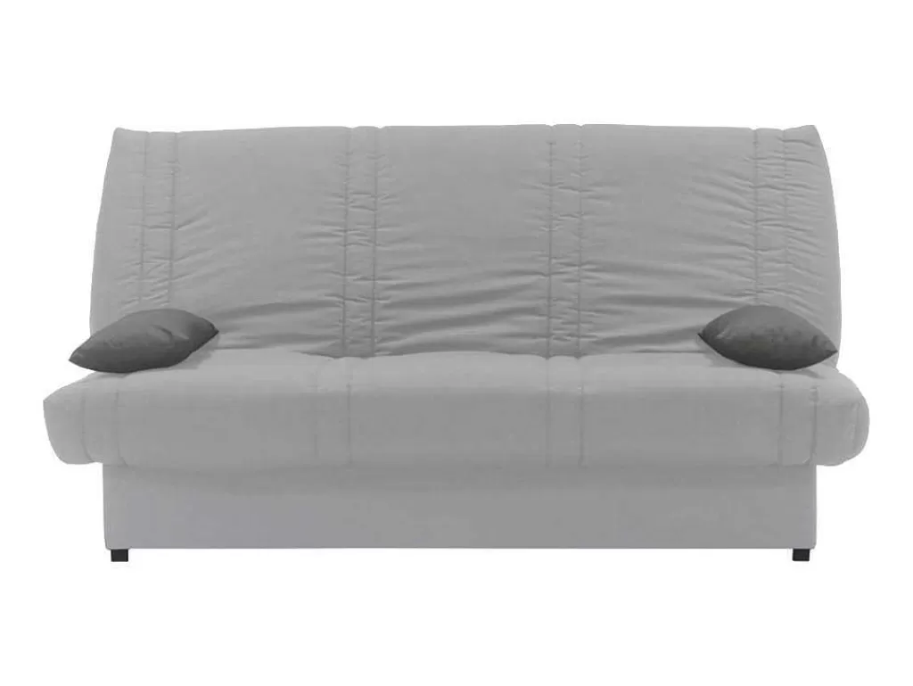 Sofá Cama Clic-Clac E Dobravel*Vente-unique Sofá Cama Clic Clac 100% Algodao Com Espaco De Arrumação Cor Cinza Claro E Almofadas A Contrastar - Farwest Ii