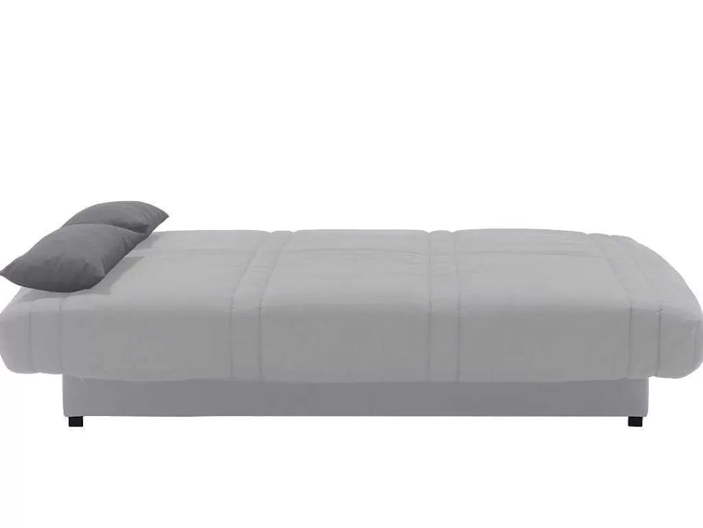 Sofá Cama Clic-Clac E Dobravel*Vente-unique Sofá Cama Clic Clac 100% Algodao Com Espaco De Arrumação Cor Cinza Claro E Almofadas A Contrastar - Farwest Ii