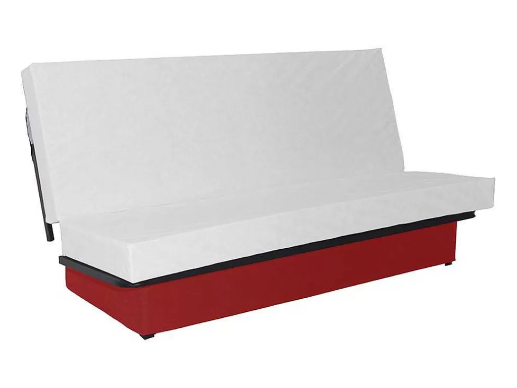 Sofá Cama Clic-Clac E Dobravel*Vente-unique Sofá Cama Clic Clac 100% Algodao Com Espaco De Arrumação Cor Vermelho - Farwest Ii