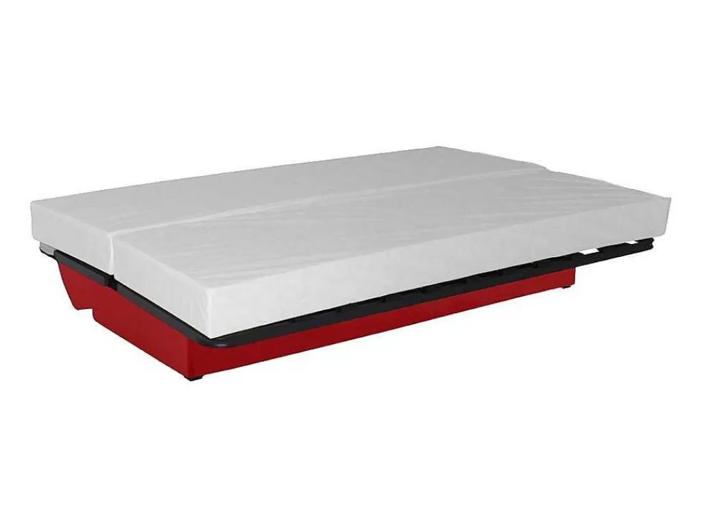Sofá Cama Clic-Clac E Dobravel*Vente-unique Sofá Cama Clic Clac 100% Algodao Com Espaco De Arrumação Cor Vermelho - Farwest Ii