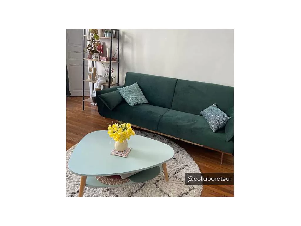 Sofá Cama Clic-Clac E Dobravel*Vente-unique Sofá Cama Clic Clac De 3 Lugare Em Veludo Verde Abeto -Launei