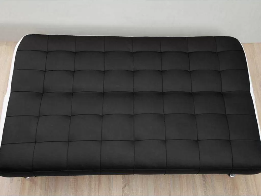 Sofá Cama Clic-Clac E Dobravel*Vente-unique Sofá Cama Clic Clac E Pufe De Pele Sintética Preto - Murni