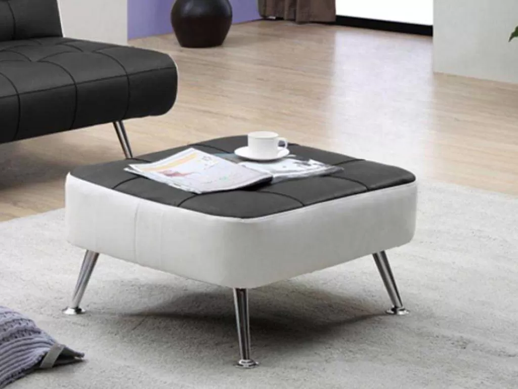 Sofá Cama Clic-Clac E Dobravel*Vente-unique Sofá Cama Clic Clac E Pufe De Pele Sintética Preto - Murni