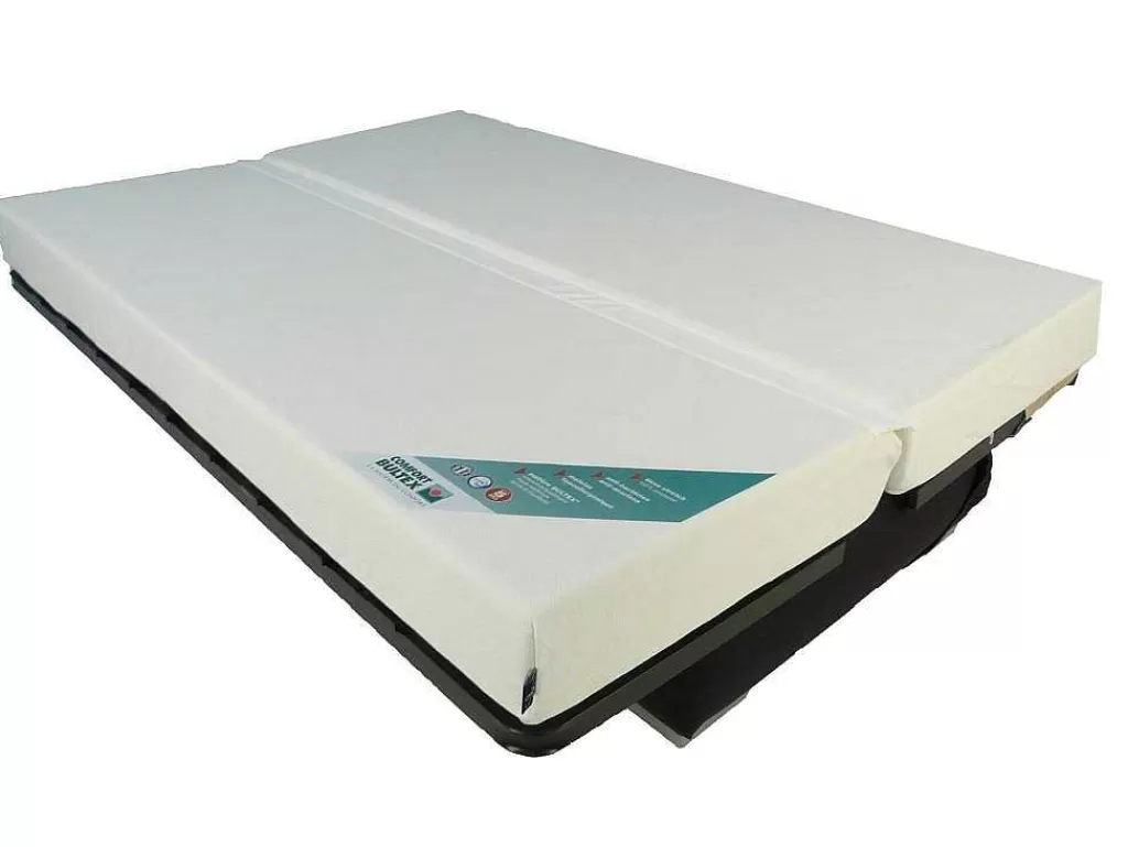 Sofá Cama Clic-Clac E Dobravel*Vente-unique Sofá Cama Clic Clac Em Microfibra Com Colchão Bultex Em Cinzento E Preto - Tulsa