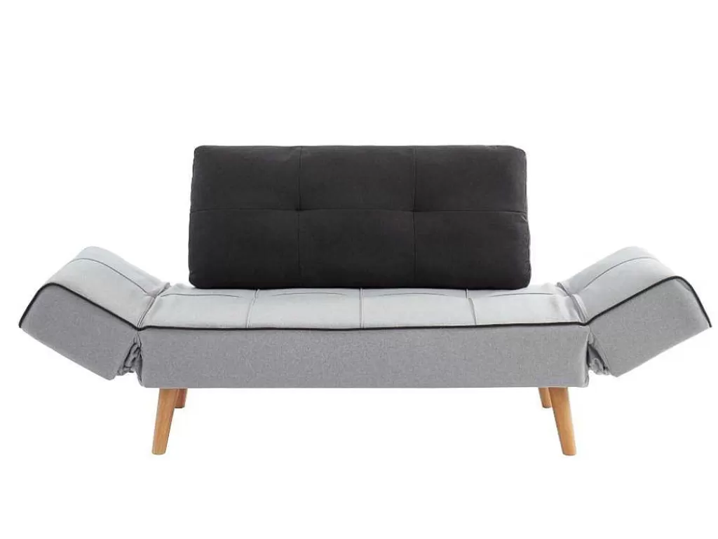 Sofá Cama Clic-Clac E Dobravel*Vente-unique Sofá Cama Clic Clac Em Tecido Cor Cinza Claro E Antracite - Ebaty Ii