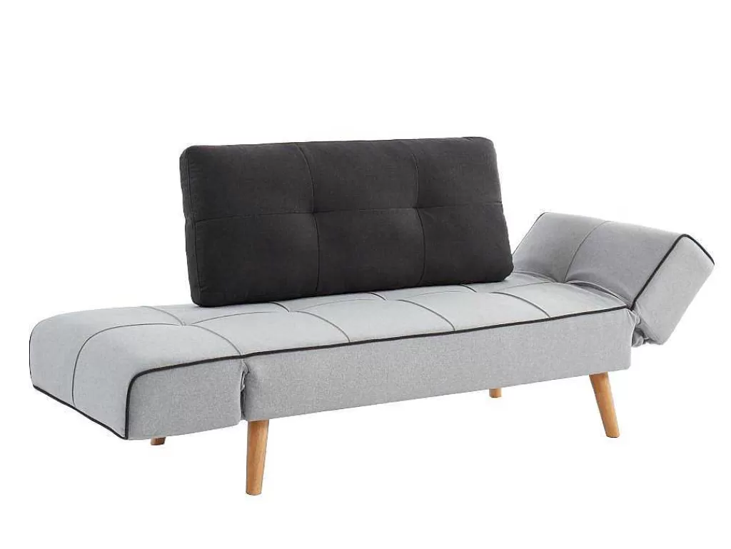 Sofá Cama Clic-Clac E Dobravel*Vente-unique Sofá Cama Clic Clac Em Tecido Cor Cinza Claro E Antracite - Ebaty Ii