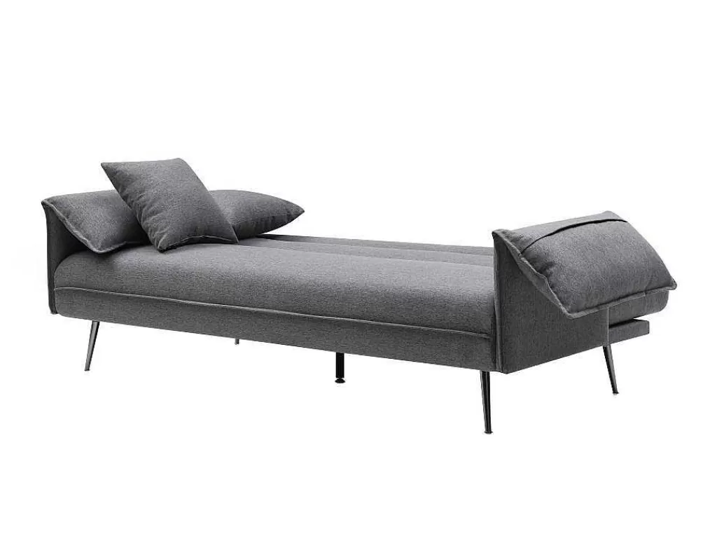 Sofá Cama Clic-Clac E Dobravel*Vente-unique Sofá Convertivel De 3 Lugares Clic-Clac Em Tecido Antracite - Fusano