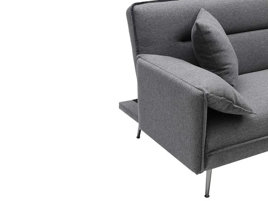 Sofá Cama Clic-Clac E Dobravel*Vente-unique Sofá Convertivel De 3 Lugares Clic-Clac Em Tecido Antracite - Fusano