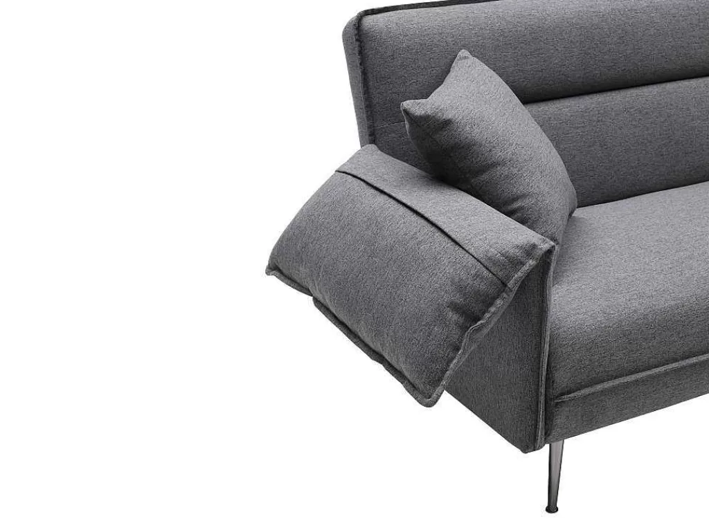 Sofá Cama Clic-Clac E Dobravel*Vente-unique Sofá Convertivel De 3 Lugares Clic-Clac Em Tecido Antracite - Fusano