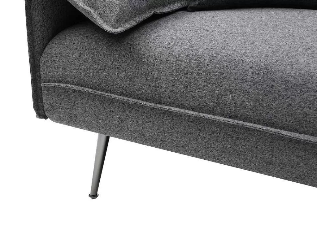 Sofá Cama Clic-Clac E Dobravel*Vente-unique Sofá Convertivel De 3 Lugares Clic-Clac Em Tecido Antracite - Fusano