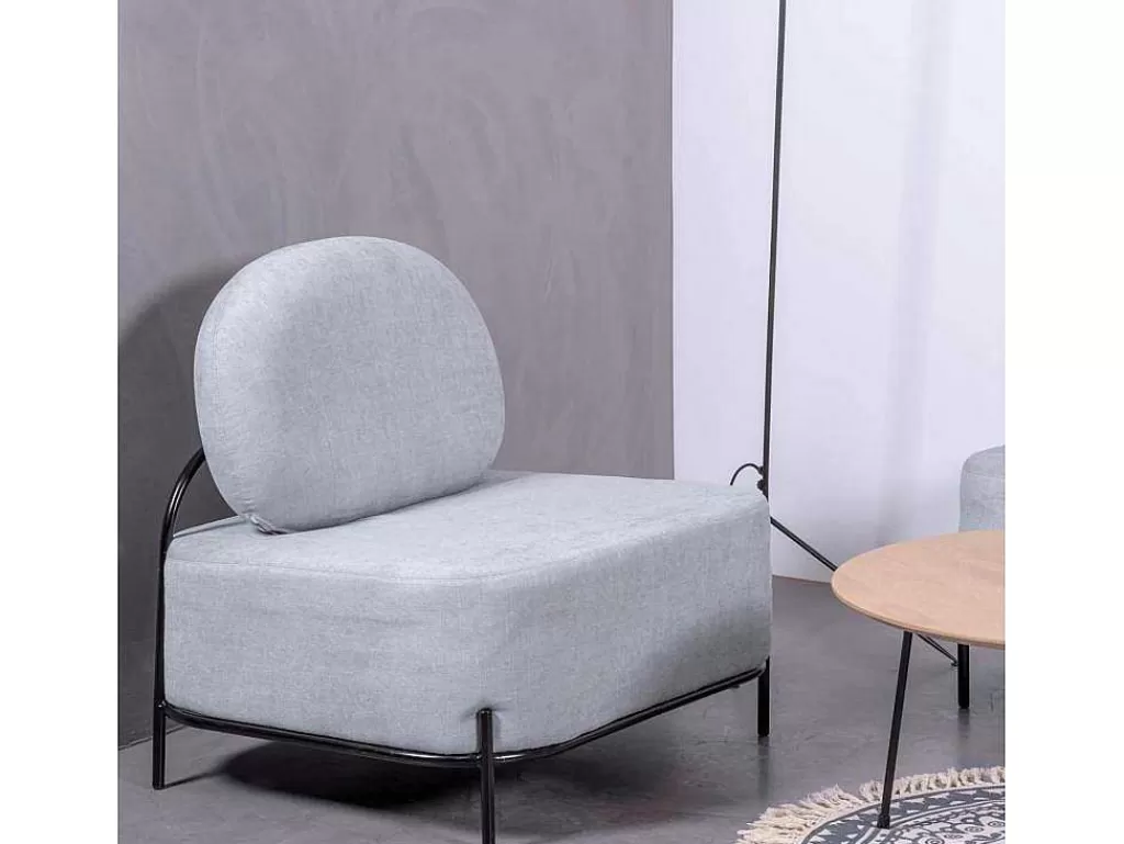 Poltrona Em Tecido*Vente-unique Sofá De 1 Lugar Com Design Minimalista - Clair - Azul