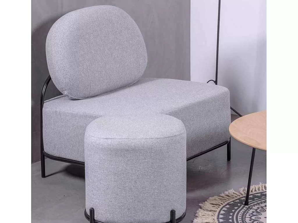 Poltrona Em Tecido*Vente-unique Sofá De 1 Lugar Com Design Minimalista - Clair - Cinza