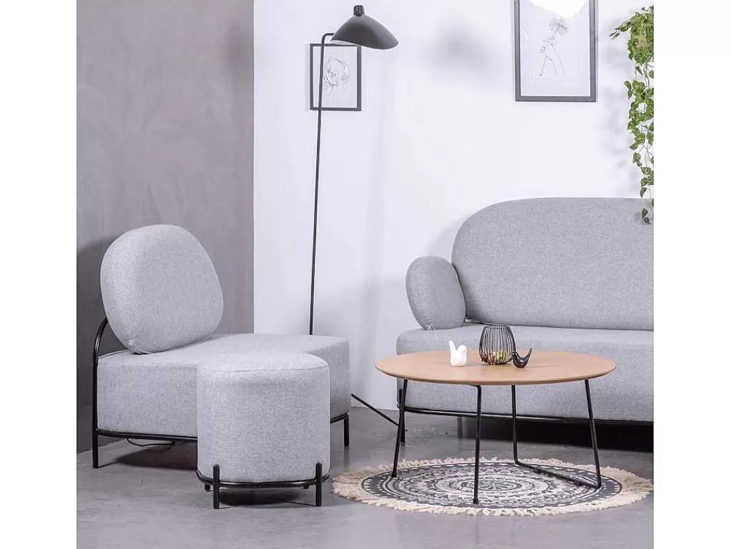 Poltrona Em Tecido*Vente-unique Sofá De 1 Lugar Com Design Minimalista - Clair - Cinza