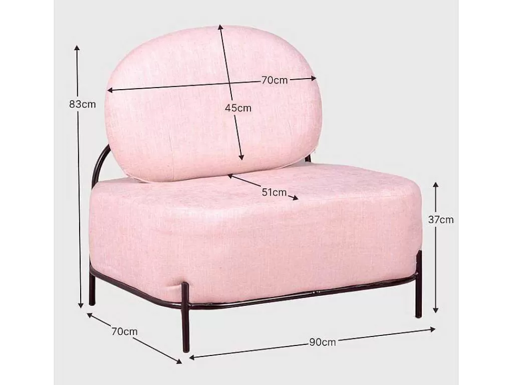 Poltrona Em Tecido*Vente-unique Sofá De 1 Lugar Com Design Minimalista - Clair - Cinza