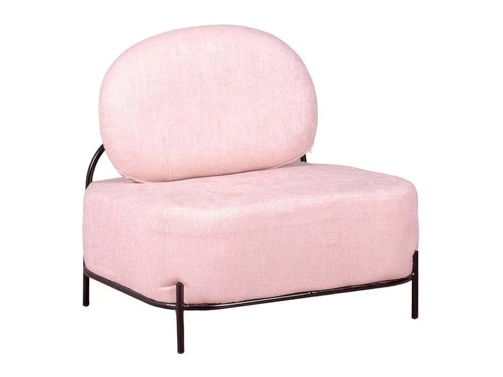 Poltrona Em Tecido*Vente-unique Sofá De 1 Lugar Com Design Minimalista - Clair - Rosa