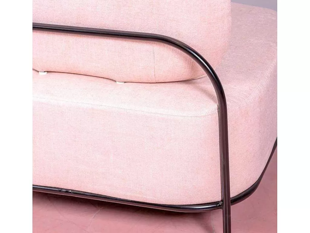 Poltrona Em Tecido*Vente-unique Sofá De 1 Lugar Com Design Minimalista - Clair - Rosa