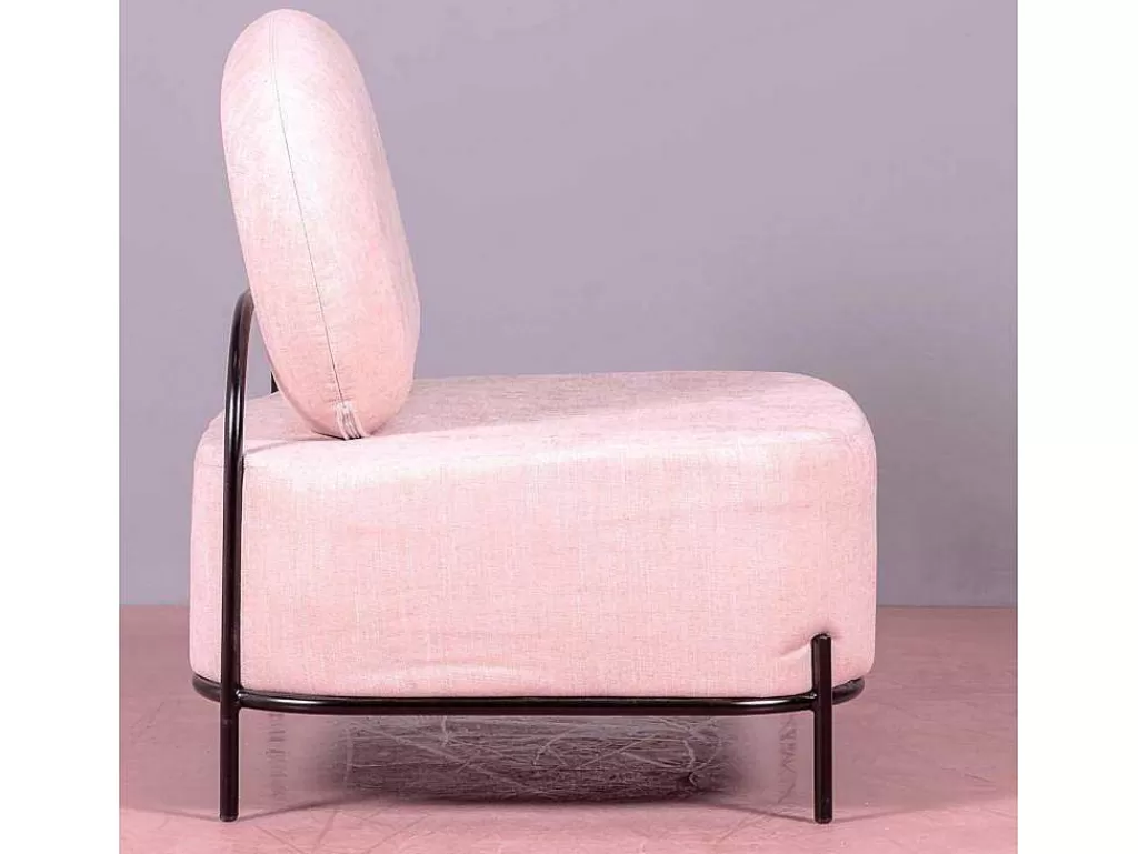 Poltrona Em Tecido*Vente-unique Sofá De 1 Lugar Com Design Minimalista - Clair - Rosa