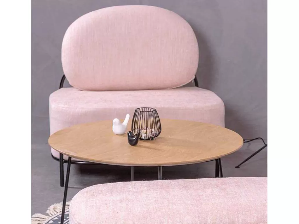 Poltrona Em Tecido*Vente-unique Sofá De 1 Lugar Com Design Minimalista - Clair - Rosa