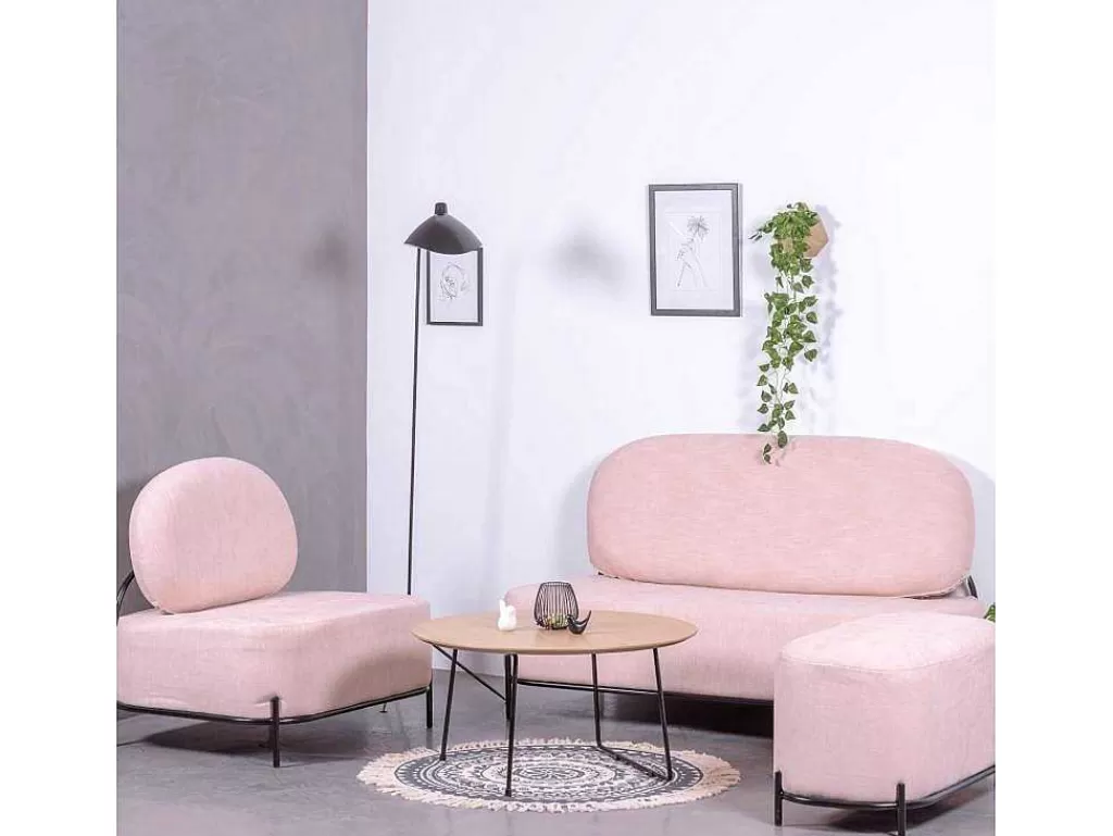 Poltrona Em Tecido*Vente-unique Sofá De 1 Lugar Com Design Minimalista - Clair - Rosa
