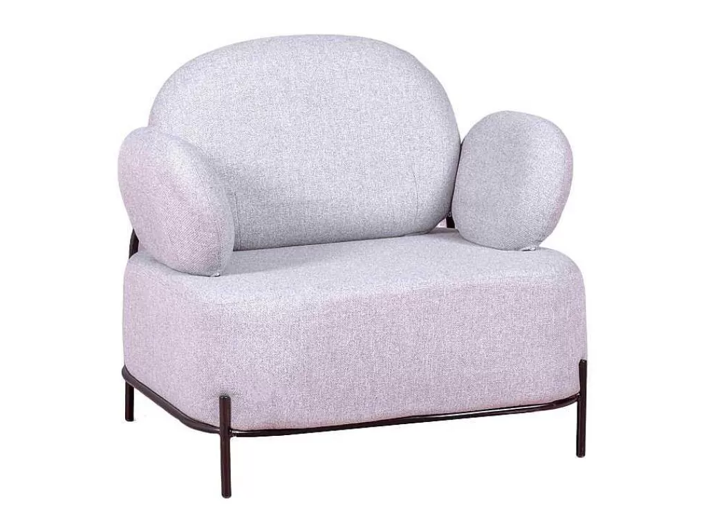 Poltrona Em Tecido*Vente-unique Sofá De 1 Lugar De Design Minimalista Com Bracos - Clair - Cinza