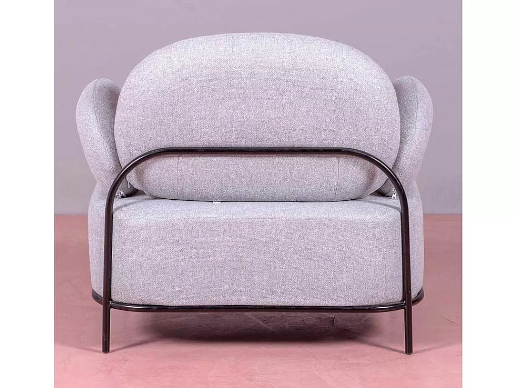 Poltrona Em Tecido*Vente-unique Sofá De 1 Lugar De Design Minimalista Com Bracos - Clair - Cinza